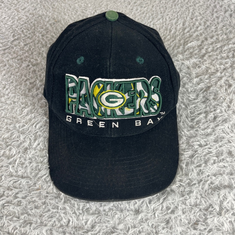 Vintage Green Bay Packers Snapback Hat Drew Pearson Black NFL Football Cap